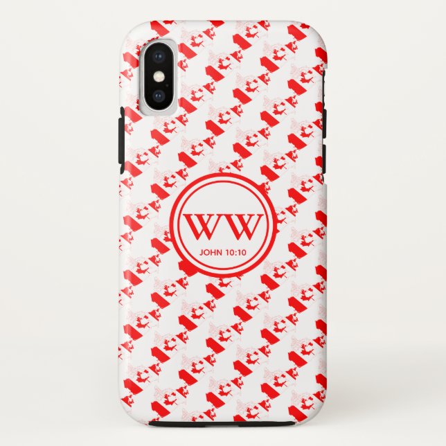 Stylish CANADA Monogram Abundant Life John 10:10 Case-Mate iPhone Case (Back)