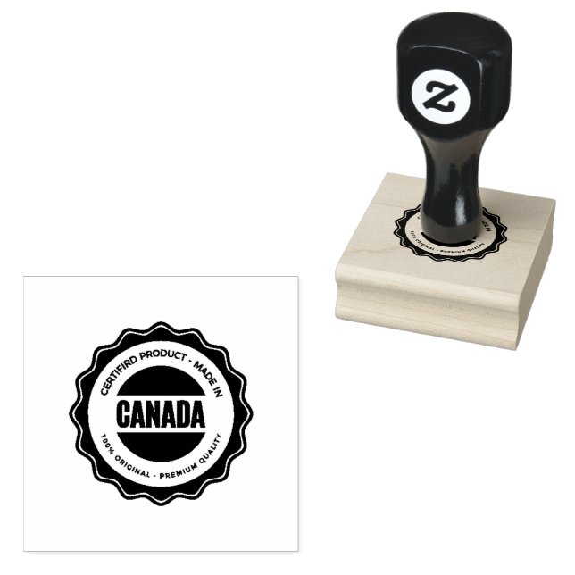 Stylish Canada Word Printed Deep Purple Ink Handle Rubber Stamp (Stamped)