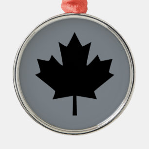 Stylish Canadian Black Maple Leaf Metal Tree Decoration