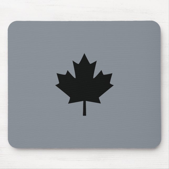 Stylish Canadian Black Maple Leaf Mouse Pad (Front)