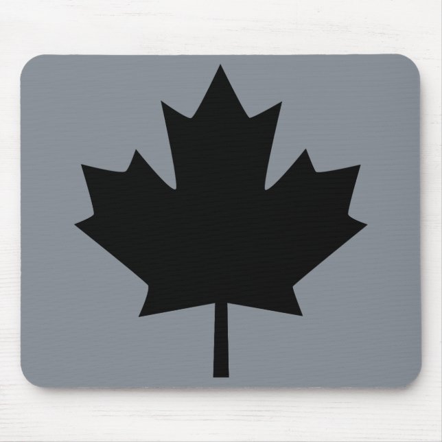 Stylish Canadian Black Maple Leaf Mouse Pad (Front)