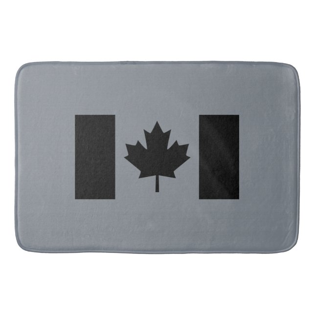 Stylish Canadian Flag in Black Bath Mat (Front)
