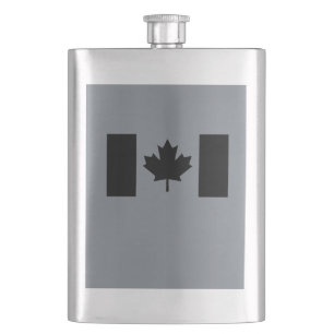 Stylish Canadian Flag in Black Hip Flask
