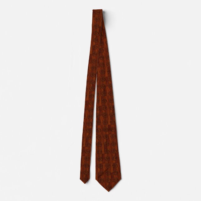 Stylish Cancer Sign on Mahogany Decor Tie (Back)