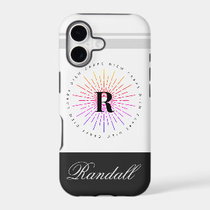 Stylish Carpe Diem Sun Symbol Monogram Name