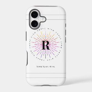 Stylish Carpe Diem Sun Symbol Monogram White