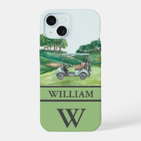 Stylish Cart Course Clubs Monogram Name