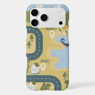 Stylish cartoon landscape vacation travel map