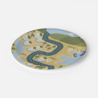 Stylish cartoon landscape vacation travel map