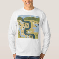 Stylish cartoon landscape vacation travel map