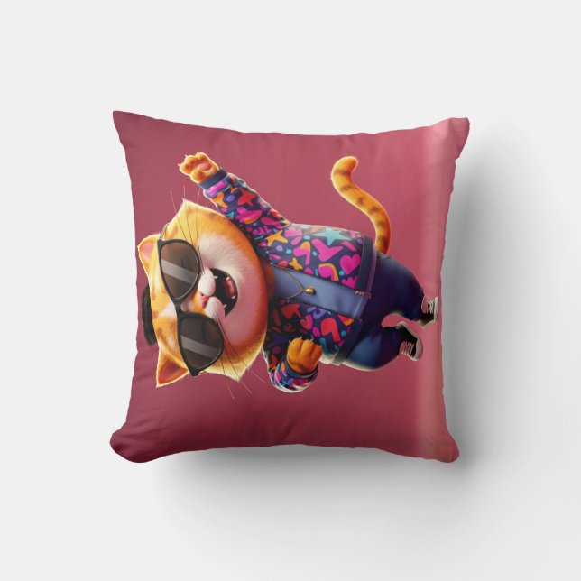 ✨ Stylish Cat Accent Pillow – Fun & Colourful Home (Front)