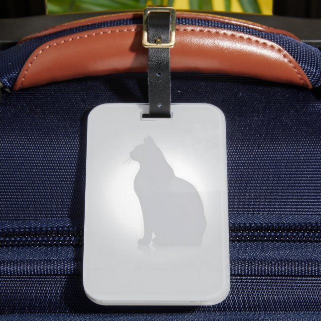  Stylish Cat Silhouette Luggage Tag (Front Insitu 2)