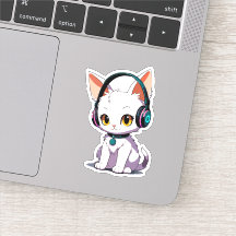 Stylish Cat Wearing Headphones