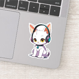 Stylish Cat Wearing Headphones