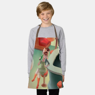 Stylish Cat with Bottle Sitting at Bar Apron