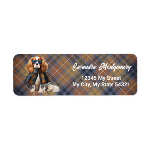 Stylish Cavalier King Charles Plaid Address
