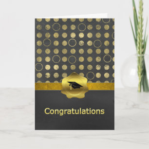 Stylish Chalkboard Grey and Gold Graduation Card