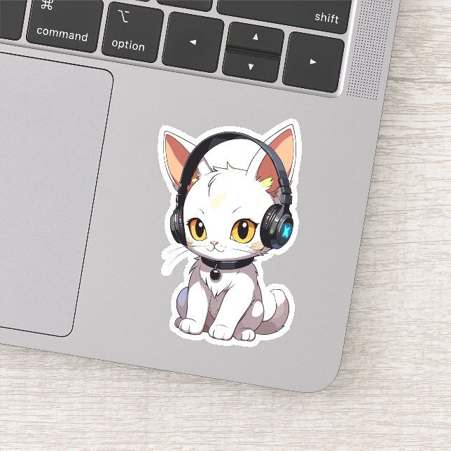 Stylish Charming Cat in Headphones (Detail)