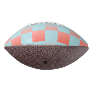 Stylish chequered gradient powder blue coral pink football