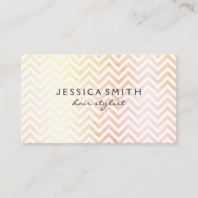 Stylish Chevron Pattern Business Card (Front)