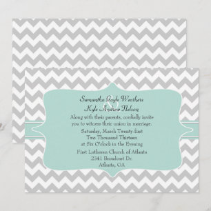 Stylish Chevron Wedding Invitation