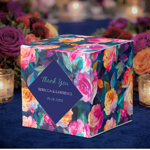 Stylish chic Colourful flowers wedding Favour Box