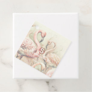 Stylish Chic Flamingo Monogram Personalised Favour Tags