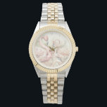 Stylish Chic Flamingo Monogram Personalised Watch<br><div class="desc">Personalised watch featuring a flamingo design. Just change the text to suit your event along with your desired monogram and name. Use the template to personalise.</div>