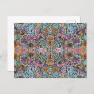 Stylish Chic Flower Garden Watercolor Painting Postcard