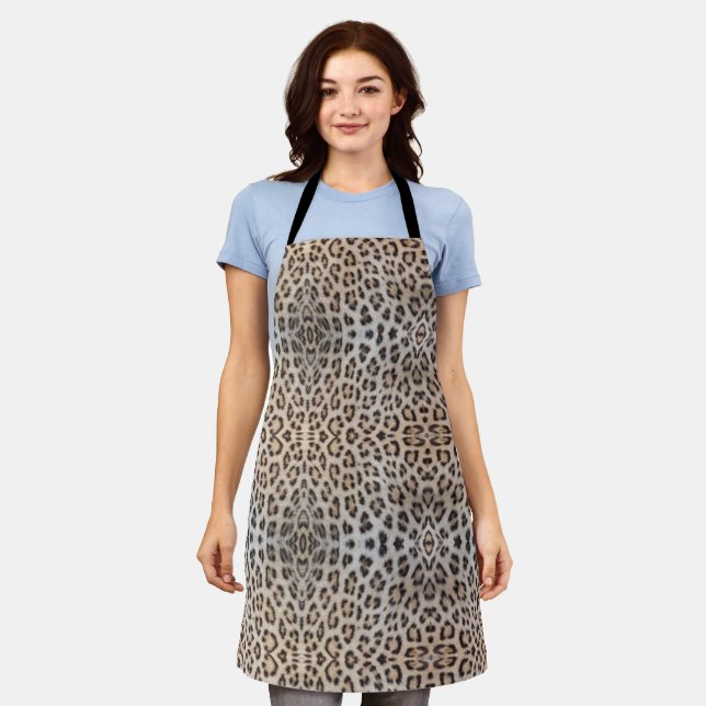 Stylish chic leopard cheetah fur print pattern apron (Worn)