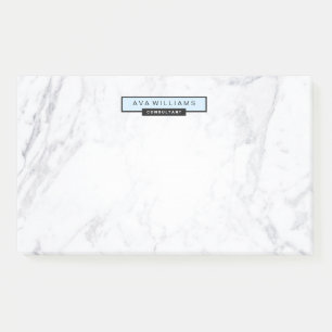 Stylish Chic Minimalist Marble Pastel Blue 10"x6" Post-it Notes