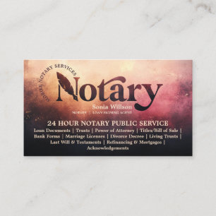 Stylish Chic Mobile Notary Loan Signing Agent Law Business Card