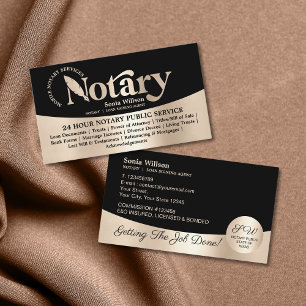 Stylish Chic Mobile Notary Loan Signing Agent Law Business Card