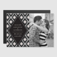 Stylish Chic Mod Diamond Ikat Photo Save The Date