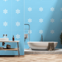 Stylish Chic Nordic Snowflakes On Light Baby Blue