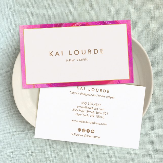 Stylish Chic Pink Abstract Business Card (Creator Uploaded)
