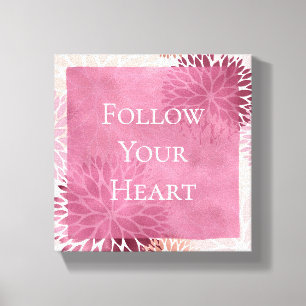 Stylish Chic Pink Floral Canvas Print