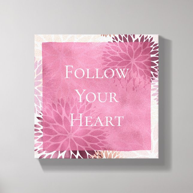 Stylish Chic Pink Floral Canvas Print (Front)