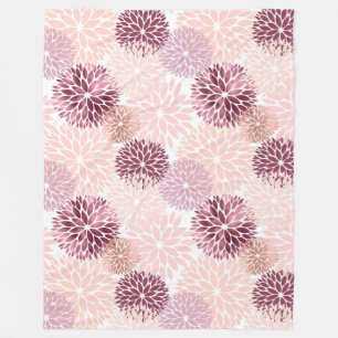 Stylish Chic Pink Floral Fleece Blanket