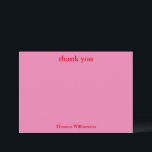 Stylish Chic Pink Red Custom Bridal Shower Thank You Card<br><div class="desc">Stylish Chic Pink Red Custom Bridal Shower Thank You Card</div>