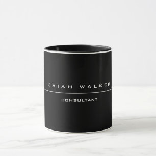 Stylish Chic Plain Unique Special Black & White Mug