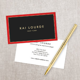 Stylish Chic Red Black  Designer  Business Card