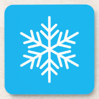 Stylish Chic White Nordic Snowflake On Azure Blue
