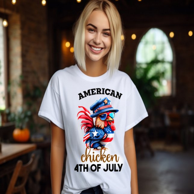 Stylish Chicken With Hat and Sunglasses T-Shirt (Creator Uploaded)