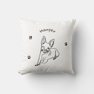 Stylish Chihuahua: Personalised Line Art Decor Cushion
