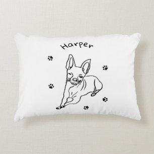 Stylish Chihuahua: Personalised Line Art Decor Decorative Cushion