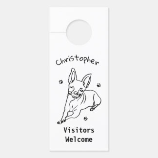 Stylish Chihuahua: Personalised Line Art Decor Door Hanger