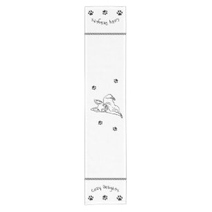 Stylish Chihuahua: Personalised Line Art Short Table Runner