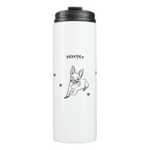 Stylish Chihuahua: Personalised Line Art Thermal Tumbler