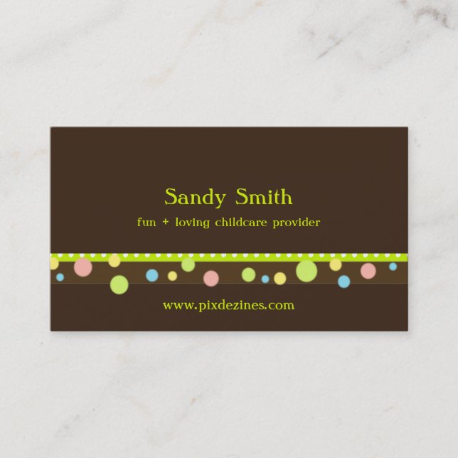 Stylish childcare business cards (Front)